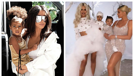 Kim Kardashian su dukra North, Khloé Kardashian su dukra True ir Kylie Jenner su dukra Stormi