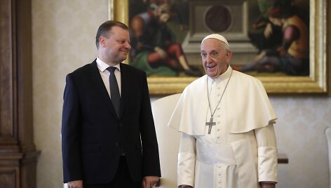 Saulius Skvernelis susitiko su Popiežiumi Pranci&scaron;kumi