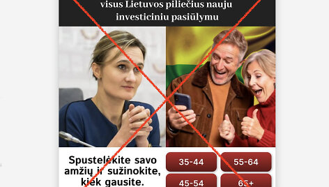 Viktorija Čmilytė-Nielsen nereklamuoja naujo investicinio pasiūlymo, apgaulingais įrašais su jos atvaizdu dalijamasi iš fiktyvių paskyrų