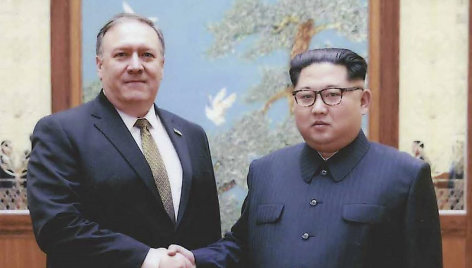 Slaptas Mike'o Pompeo susitikimas su Kim Jong Unu