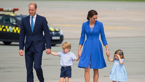 Princas Williamas ir Kembridžo hercogienė Catherine su vaikais George'u ir Charlotte