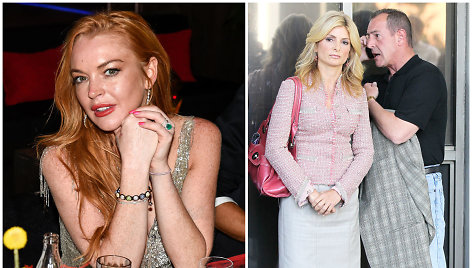 Lindsay Lohan ir jos tėvas Michaelas su žmona Kate