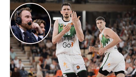 Martynas Gecevičius (kairėje) įvertino žalgiriečių žaidimą rungtynėse su &bdquo;Monaco&ldquo;.