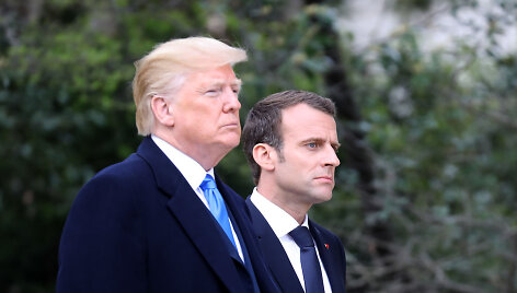 Prancūzijos prezidentas Emmanuelis Macronas atvyko į JAV