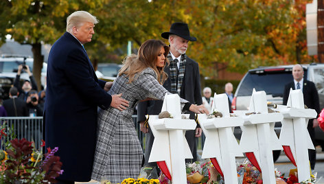 Donaldas Trumpas su žmona Melania Pitsberge