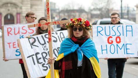 Prie ESBO būstinės Vienoje vyksta protestai