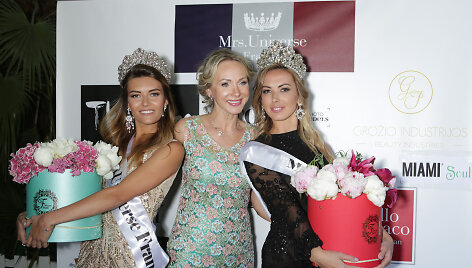 Reda Karosienė su &bdquo;Misis Prancūzija 2017&ldquo; Anastasija Gor&scaron;kova ir &bdquo;Misis Monakas 2017&ldquo; Natalija &Scaron;apovalova