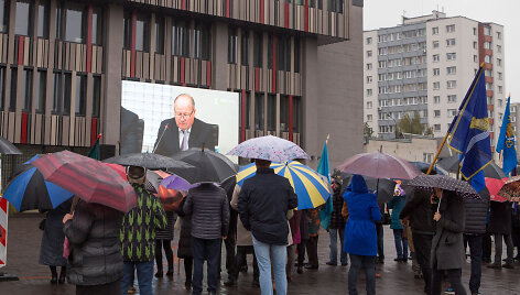 Protestas prie&scaron; Kauno ir Kauno rajono sujungimą