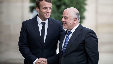 Emmanuelis Macronas ir Haideras al Abadi