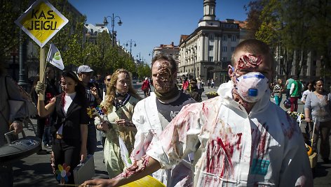 Černobylio katastrofos metinės paminėtos zombių eitynėmis.