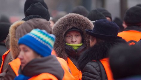 Prie Seimo vyko komunalinio ūkio darbuotojų piketas