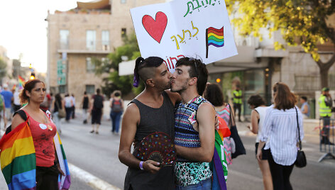 Jeruzalėje tūkstančiai žmonių dalyvavo homoseksualų parade