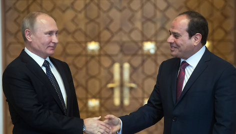 Vladimiras Putinas ir Abdel Fattahas al Sisi