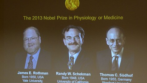 Amerikiečiai biologai Jamesas Rothmanas bei Randy Schekmanas ir Vokietijoje gimęs tyrėjas Thomas Suedhofas pelnė 2013 metų Nobelio medicinos ir fiziologijos premiją.