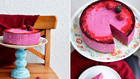 Nekeptas juodųjų serbentų putėsių tortas
