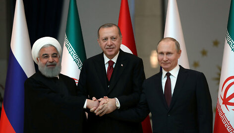 H.Rouhani, R.T.Erdoganas ir V.Putinas