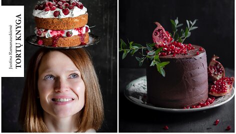 Knygos vir&scaron;elis ir &scaron;okoladinis tortas su granatais