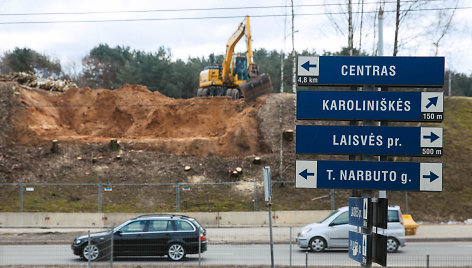 Darbai prie būsimo viaduko T.Narbuto gatvėje