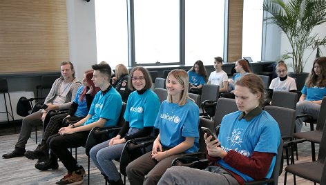 UNICEF Vaikams draugiško miesto–kandidato ženklo įteikimo Vilniaus miestui ceremonija