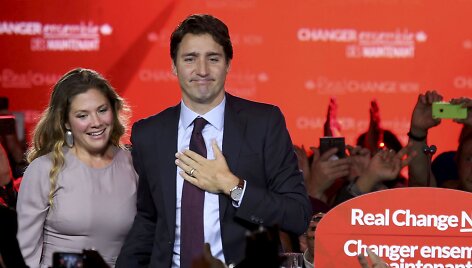 Justinas Trudeau su žmona Sophie Gregoire