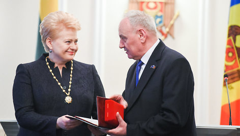 Lietuvos prezidentė Dalia Grybauskaitė ir Moldovos prezidentas Nicolae Timofti