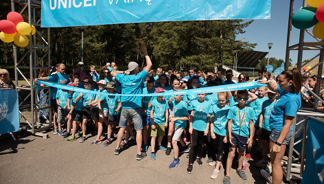 UNICEF vaikų bėgimo Klaipėdoje akimirka 