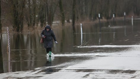 Potvynis pamaryje 2015 m. sausio 15 d. 