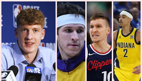 Kalbėdami apie Kasparą Jakučionį (kairėje) NBA apžvalgininkai paminėjo kelias pavardes.