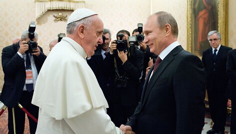 Vladimiras Putinas ir popiežius Pranci&scaron;kus
