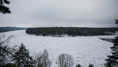 Škėvonių atodanga žiemą