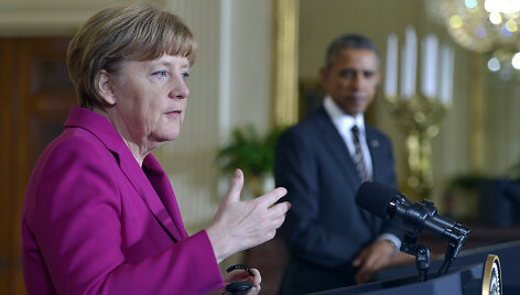 Angelos Merkel ir Baracko Obamos susitikimas Baltuosiuose rūmuose