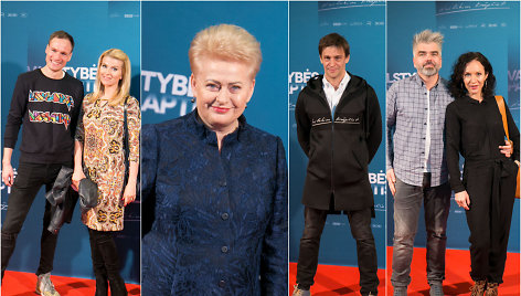 Algirdas Gataveckas ir Rūta Mikelkevičiūtė, prezidentė Dalia Grybauskaitė, Donatas UIvydas, Livija ir Marijus Gradauskai