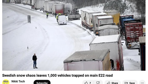 Šiaurės šalyse atšalus ir kilus pūgai, kai kuriuose keliuose, pavyzdžiui, Švedijos E22, susidarė didžiulės spūstys