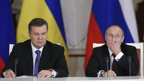 Ukrainos prezidentas Viktoras Janukovyčius ir Rusijos prezidentas Vladimiras Putinas