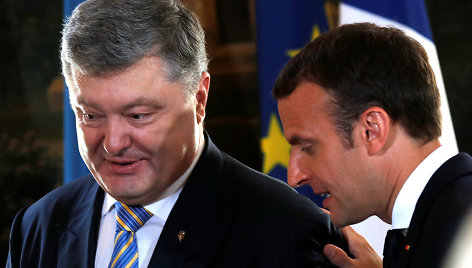 E.Macronas ir P.Porošenka Paryžiuje