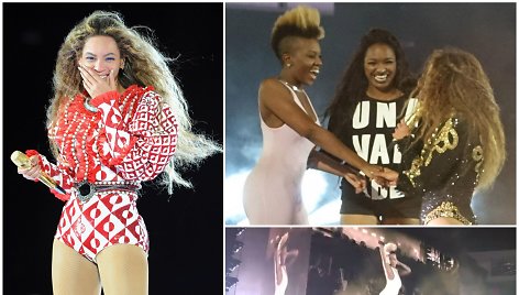 Beyonce ant scenos pakvietė dvi gerbėjas ir pati liko be žado pamačiusi, kaip jos šoka