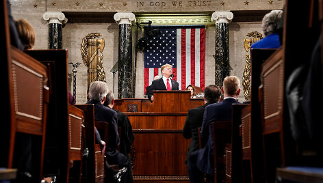 Metinis Donaldo Trumpo prane&scaron;imas Kongrese