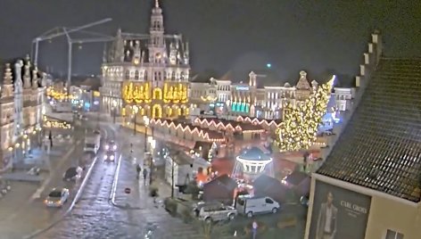 Belgijoje nuvirto 20 metrų Kalėdų eglė