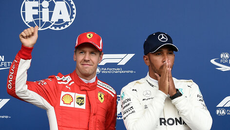&bdquo;Formulės 1&ldquo; kvalifikacijoje Belgijos Spa trasoje dominavo L.Hamiltonas ir S.Vettelis