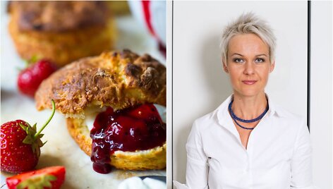 Nida Degutienė ir jos keptos briti&scaron;kos bandelės &bdquo;scones&ldquo;