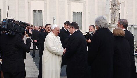 Linas Linkevičius su popiežiumi Pranci&scaron;kumi