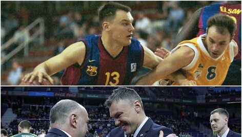 &Scaron;arūnas Jasikevičius ir Pablo Laso prie&scaron; 20 metų yra susitikę žaisdami aik&scaron;tėje.