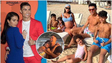 Cristiano Ronaldo su Georgina ir visa &scaron;eima