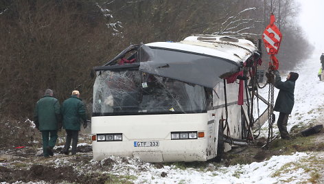 Autobuso avarija šalia Deltuvos