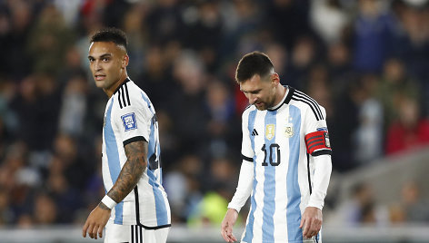 Lautaro Martinezas ir Lionelis Messi