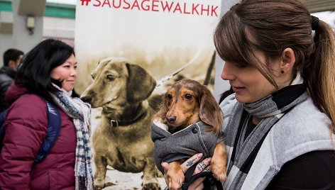 Kinijoje vyko taksų eitynės „Sausage walk“