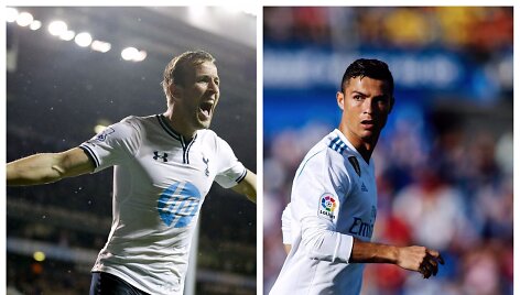 Harry Kane'as ir Cristiano Ronaldo lenktyniauja įvarčiais.