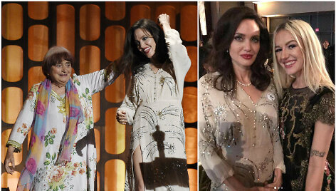 Agnes Varda &scaron;oka su Angelina Jolie ir su ja nusifotografavusi lietuvė Bria Vinaitė 