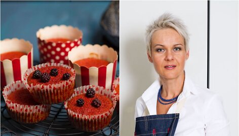 Nida Degutienė ir jos kepti burokėlių keksiukai