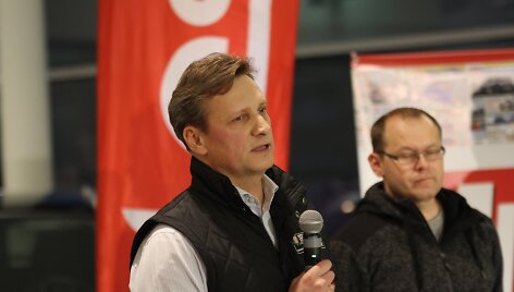 Spaudos konferencija prie&scaron; Vitoldo Miliaus kelionę
